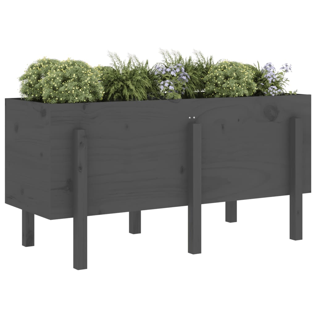 Vidaxx jardinière surélevée 121x50x57 cm bois de pin massif gris