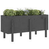 Vidaxx jardinière surélevée 121x50x57 cm bois de pin massif gris