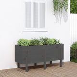 Vidaxx jardinière surélevée 121x50x57 cm bois de pin massif gris