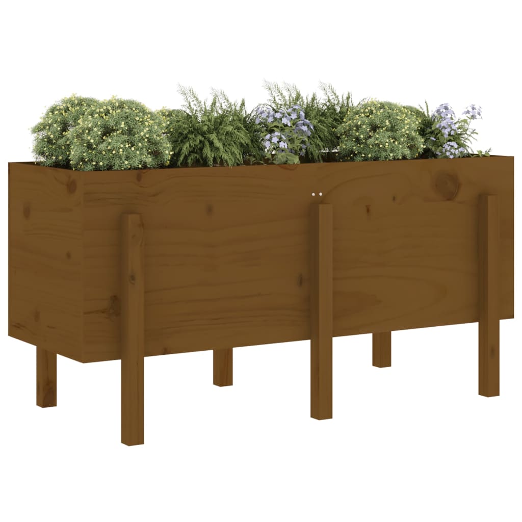 VidaXL jardinière surélevée 121x50x57 cm bois de pin massif marron miel