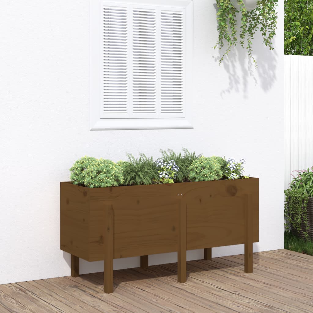 VidaXL jardinière surélevée 121x50x57 cm bois de pin massif marron miel