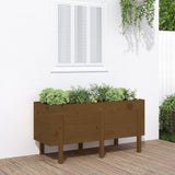 VidaXL jardinière surélevée 121x50x57 cm bois de pin massif marron miel