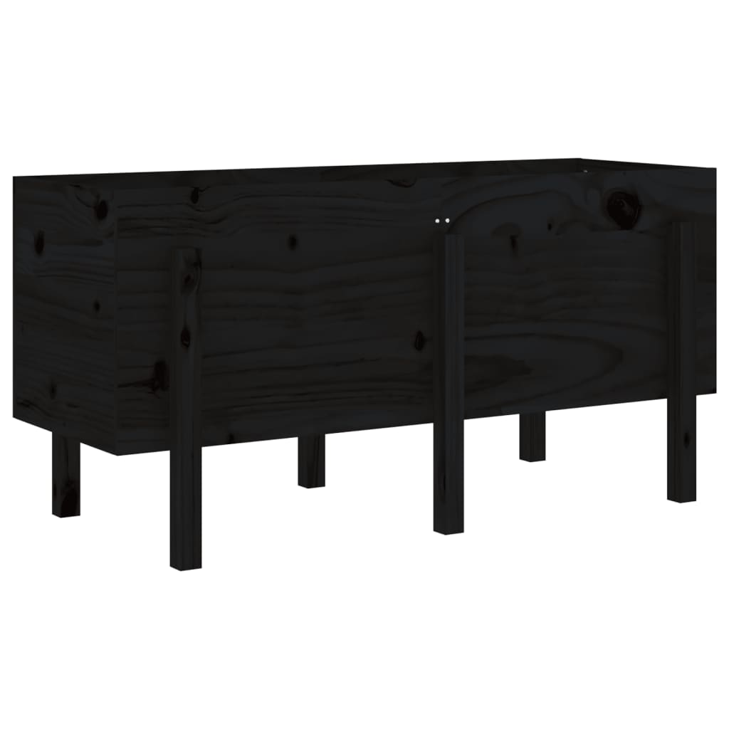 Vidaxx jardinière surélevée 121x50x57 cm bois de pin massif noir