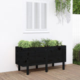 Vidaxx jardinière surélevée 121x50x57 cm bois de pin massif noir