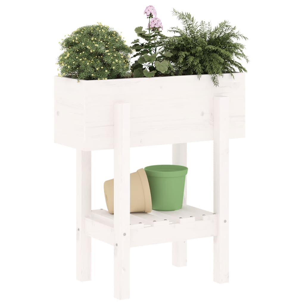 Vidaxx jardinière 62x30x69 cm bois de pin massif blanc