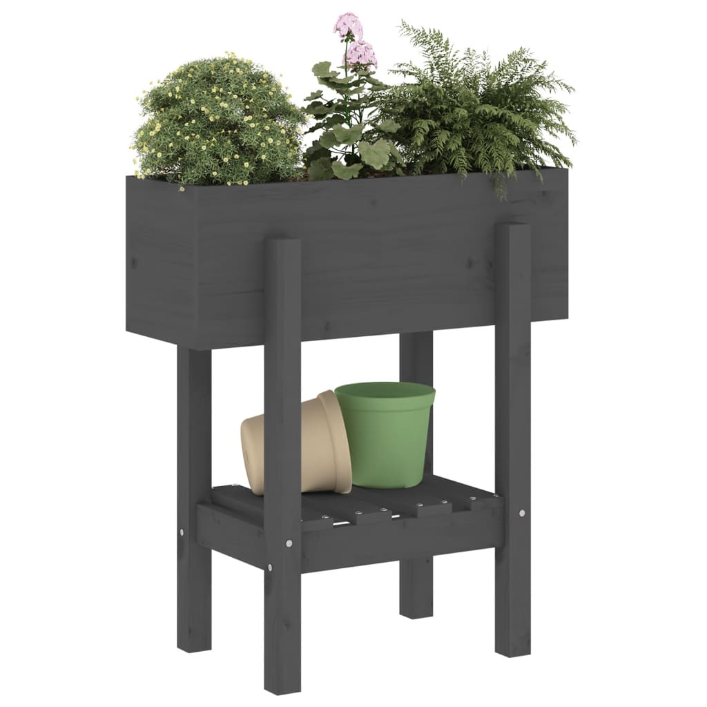 Vidaxx jardinière 62x30x69 cm bois de pin massif gris