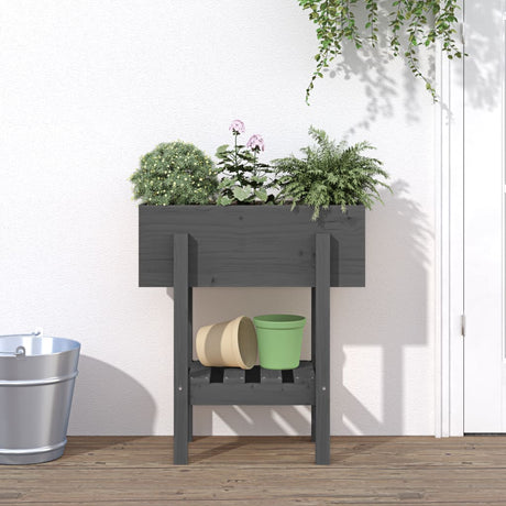 Vidaxx jardinière 62x30x69 cm bois de pin massif gris