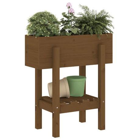 Vidaxx jardinière 62x30x69 cm bois de pin massif marron miel