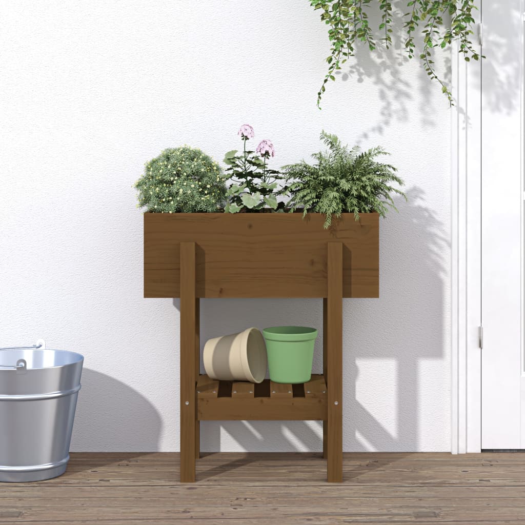 Vidaxx jardinière 62x30x69 cm bois de pin massif marron miel