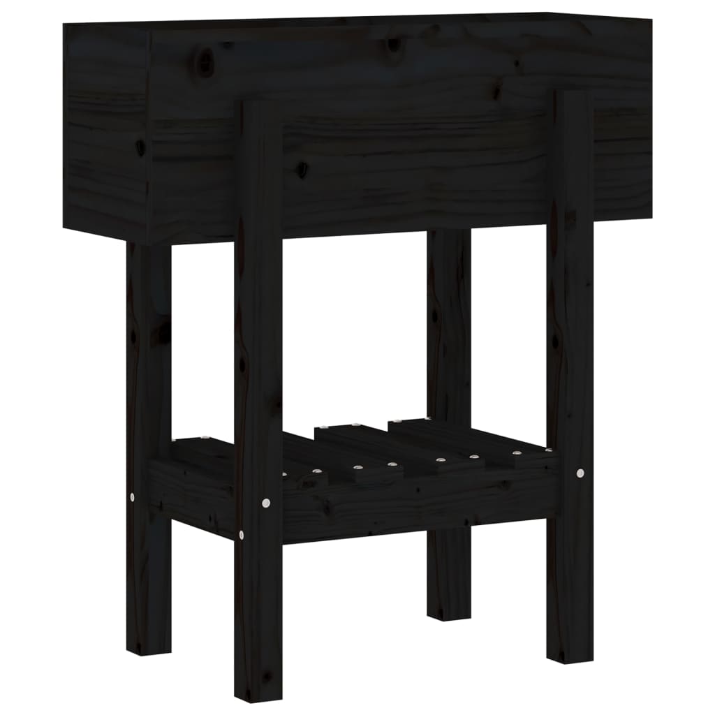 Vidaxx jardinière 62x30x69 cm bois de pin massif noir
