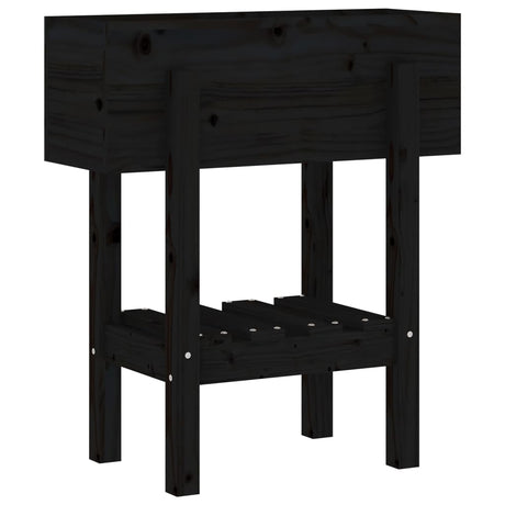 Vidaxx jardinière 62x30x69 cm bois de pin massif noir