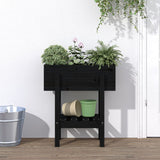 Vidaxx jardinière 62x30x69 cm bois de pin massif noir