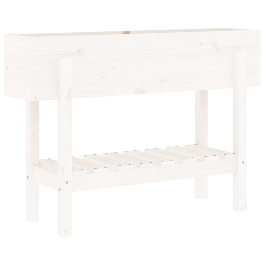 Vidaxx jardinière surélevée 101x30x69 cm bois de pin massif blanc