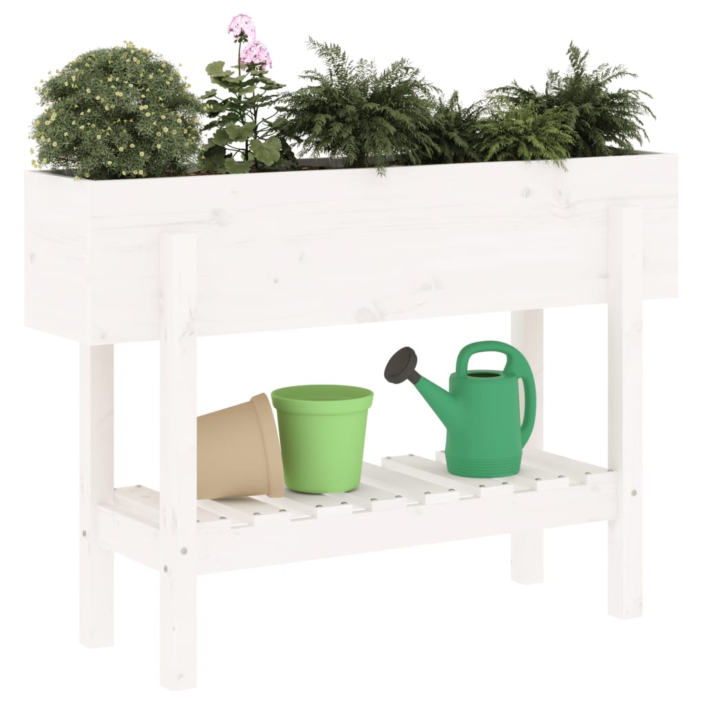 Vidaxx jardinière surélevée 101x30x69 cm bois de pin massif blanc