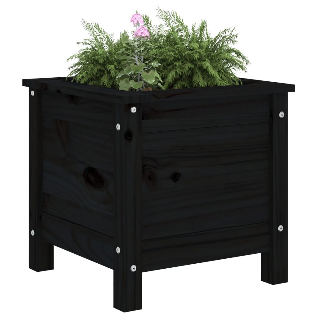 Vidaxx jardinière 40x40x39 cm bois de pin massif noir