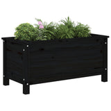 VidaXL Jardinière 82,5x40x39 cm bois de pin massif noir