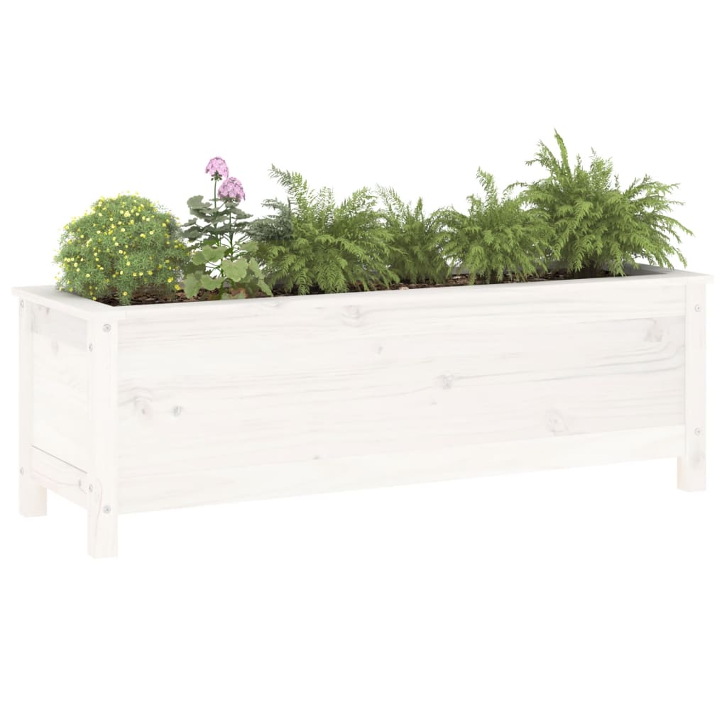 Vidaxx jardinière surélevée 119,5x40x39 cm bois de pin massif blanc