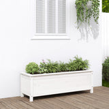Vidaxx jardinière surélevée 119,5x40x39 cm bois de pin massif blanc