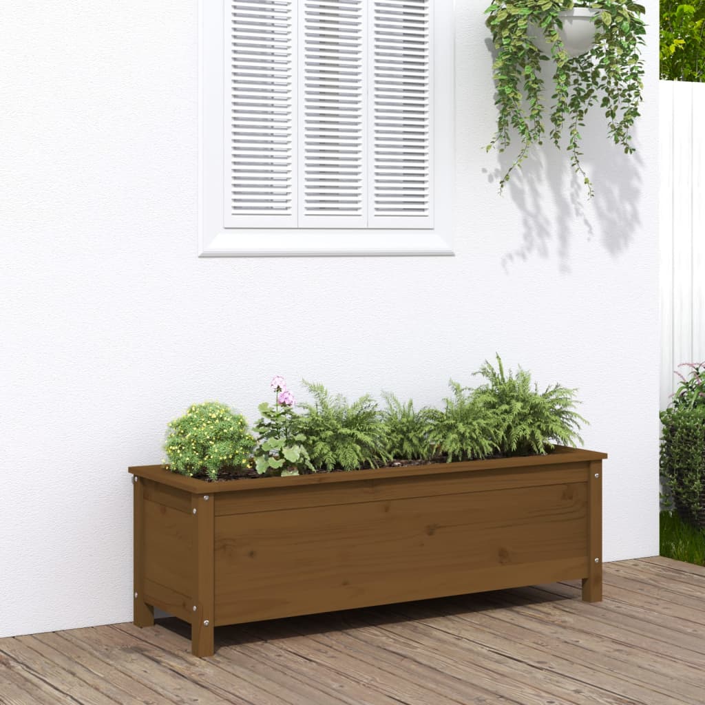 Vidaxx jardinière surélevée 119,5x40x39 cm pin massif marron miel