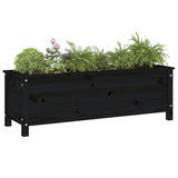 Vidaxx jardinière surélevée 119,5x40x39 cm bois de pin massif noir