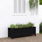 Vidaxx jardinière surélevée 119,5x40x39 cm bois de pin massif noir