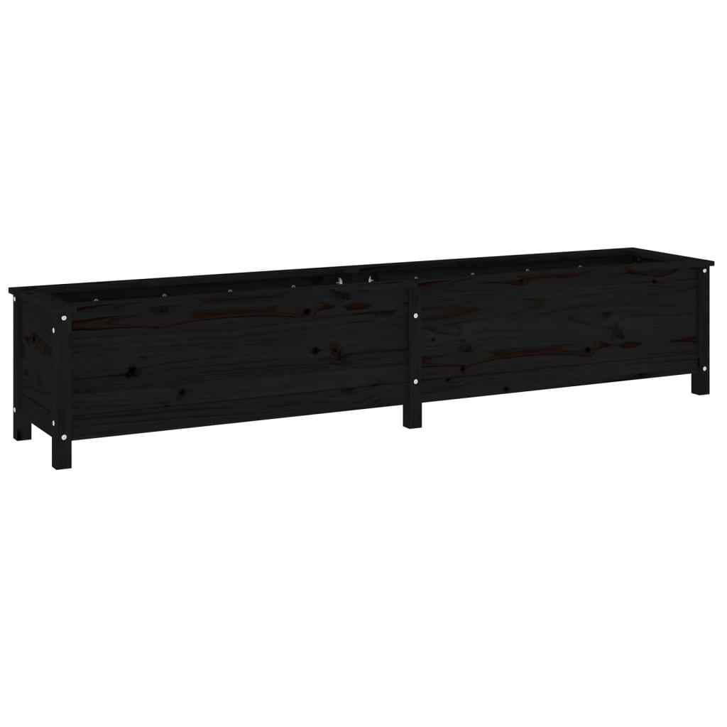 VidaXL Jardinière surélevée 199,5x40x39 cm bois de pin massif noir