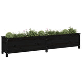 VidaXL Jardinière surélevée 199,5x40x39 cm bois de pin massif noir