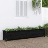 VidaXL Jardinière surélevée 199,5x40x39 cm bois de pin massif noir
