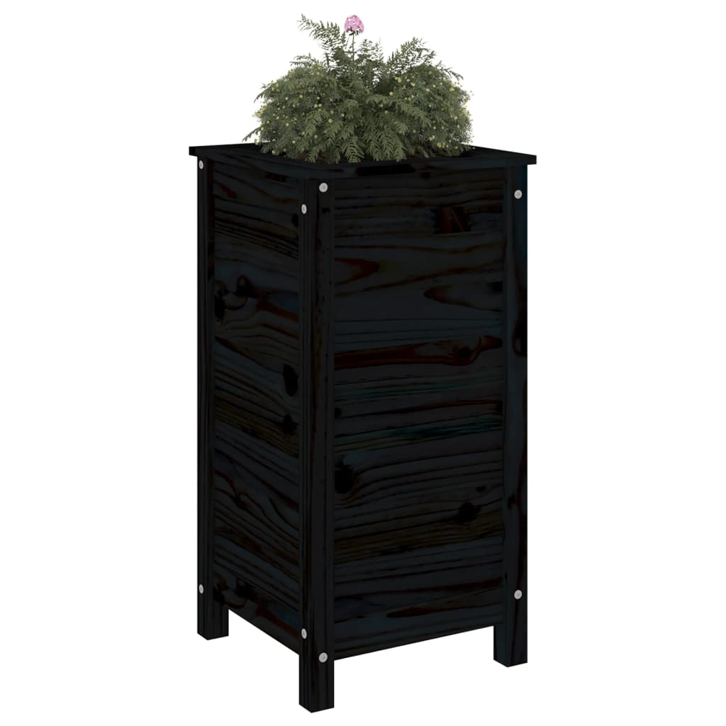 Vidaxx jardinière 40x40x78 cm bois de pin massif noir