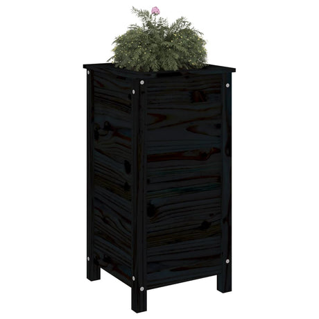 Vidaxx jardinière 40x40x78 cm bois de pin massif noir