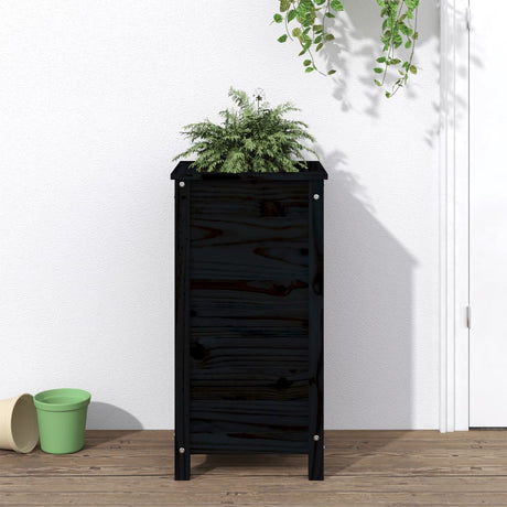 Vidaxx jardinière 40x40x78 cm bois de pin massif noir