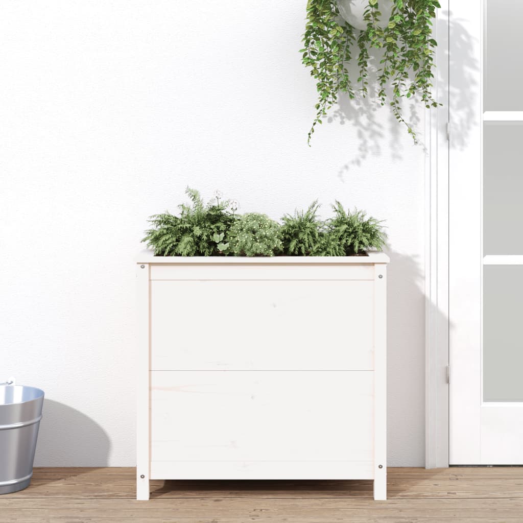Vidaxx jardinière 82,5x40x78 cm bois de pin massif blanc