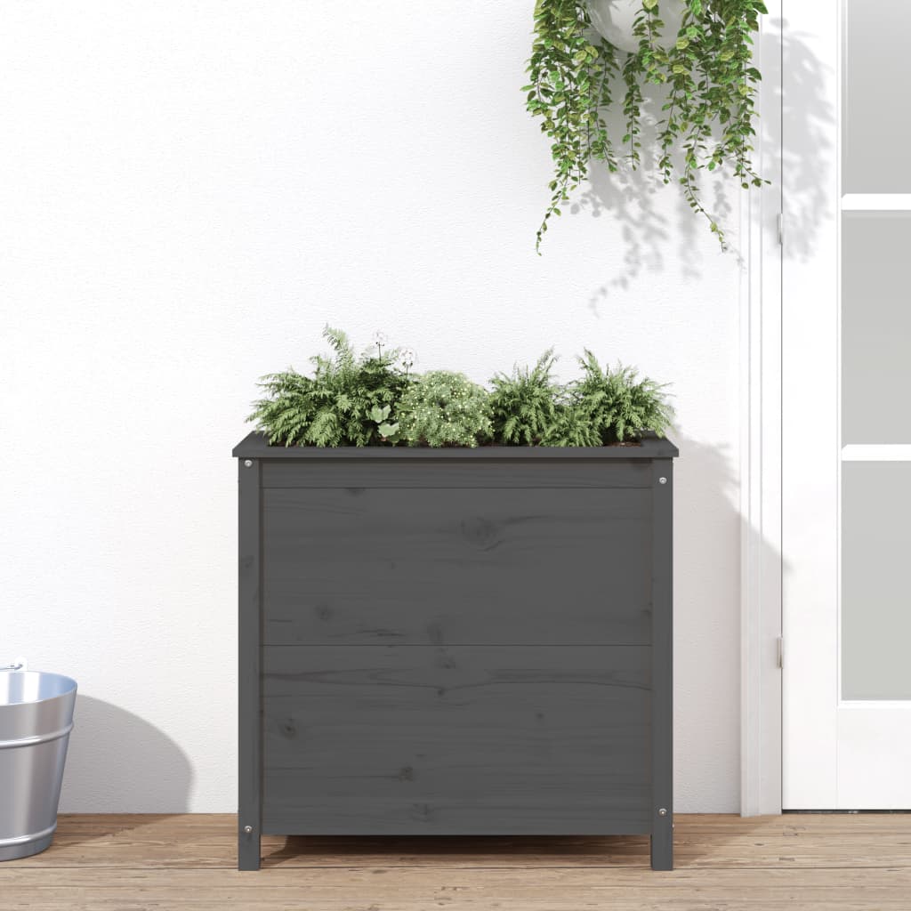 Vidaxx jardinière 82,5x40x78 cm bois de pin massif gris