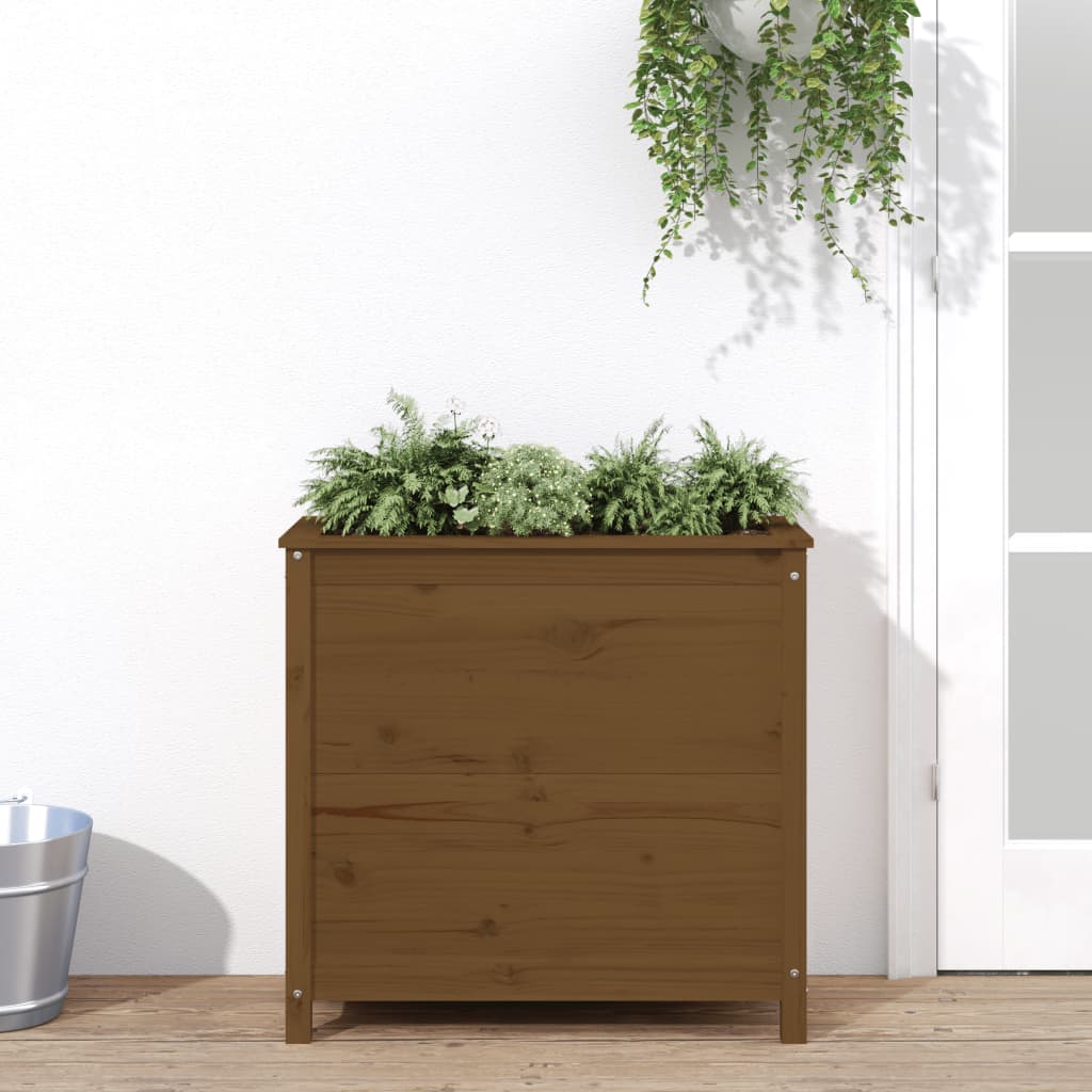 Vidaxx jardinière 82,5x40x78 cm bois de pin massif marron miel