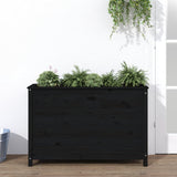 Vidaxl Planter je dvignil 119,5x40x78 cm trden borov črna