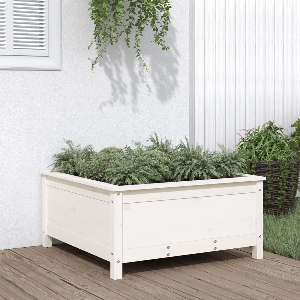 Vidaxx jardinière 82,5x82,5x39 cm bois de pin massif blanc