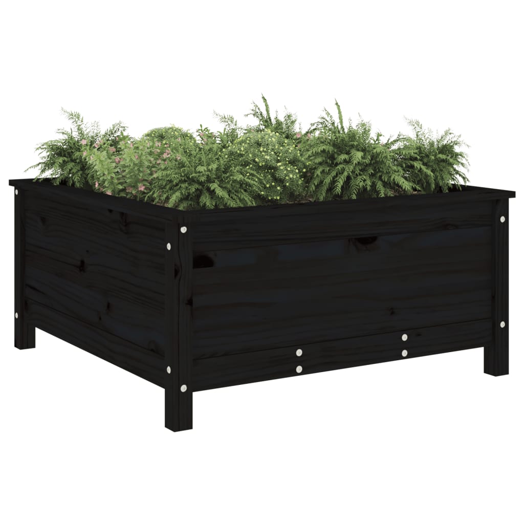 Vidaxx jardinière 82,5x82,5x39 cm bois de pin massif noir