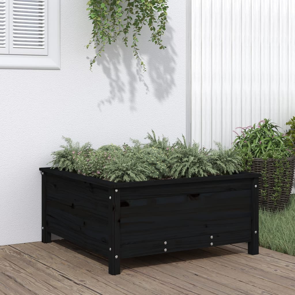 Vidaxx jardinière 82,5x82,5x39 cm bois de pin massif noir