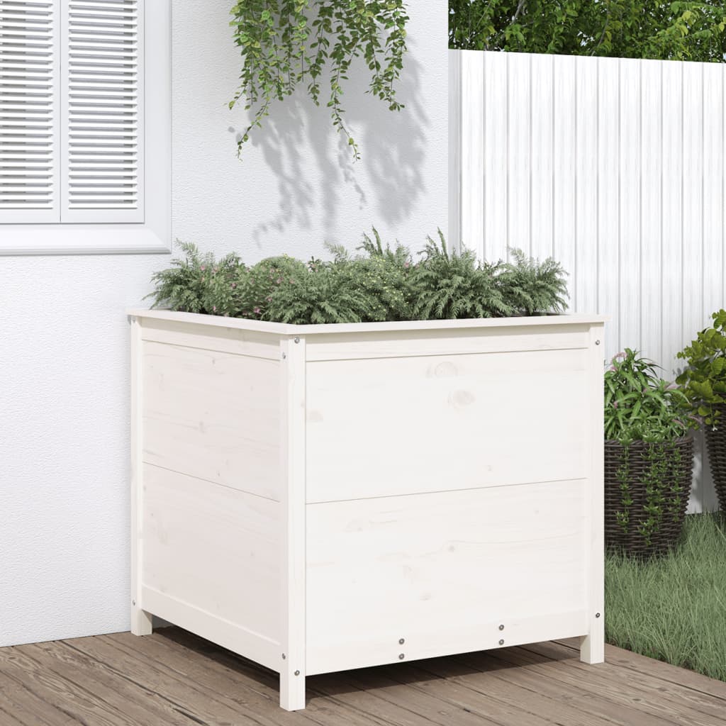 Vidaxx jardinière 82,5x82,5x78 cm bois de pin massif blanc
