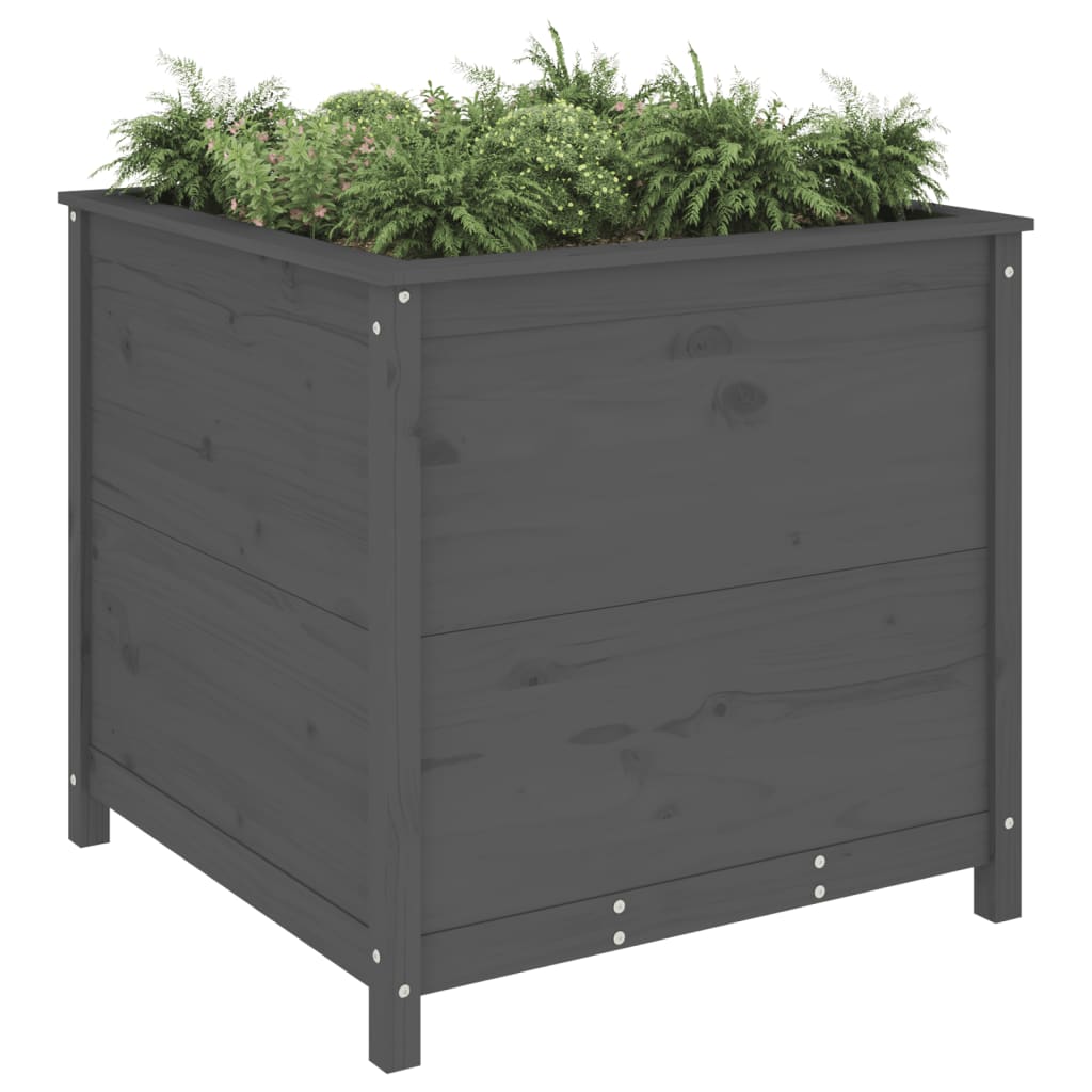 Vidaxx jardinière 82,5x82,5x78 cm bois de pin massif gris