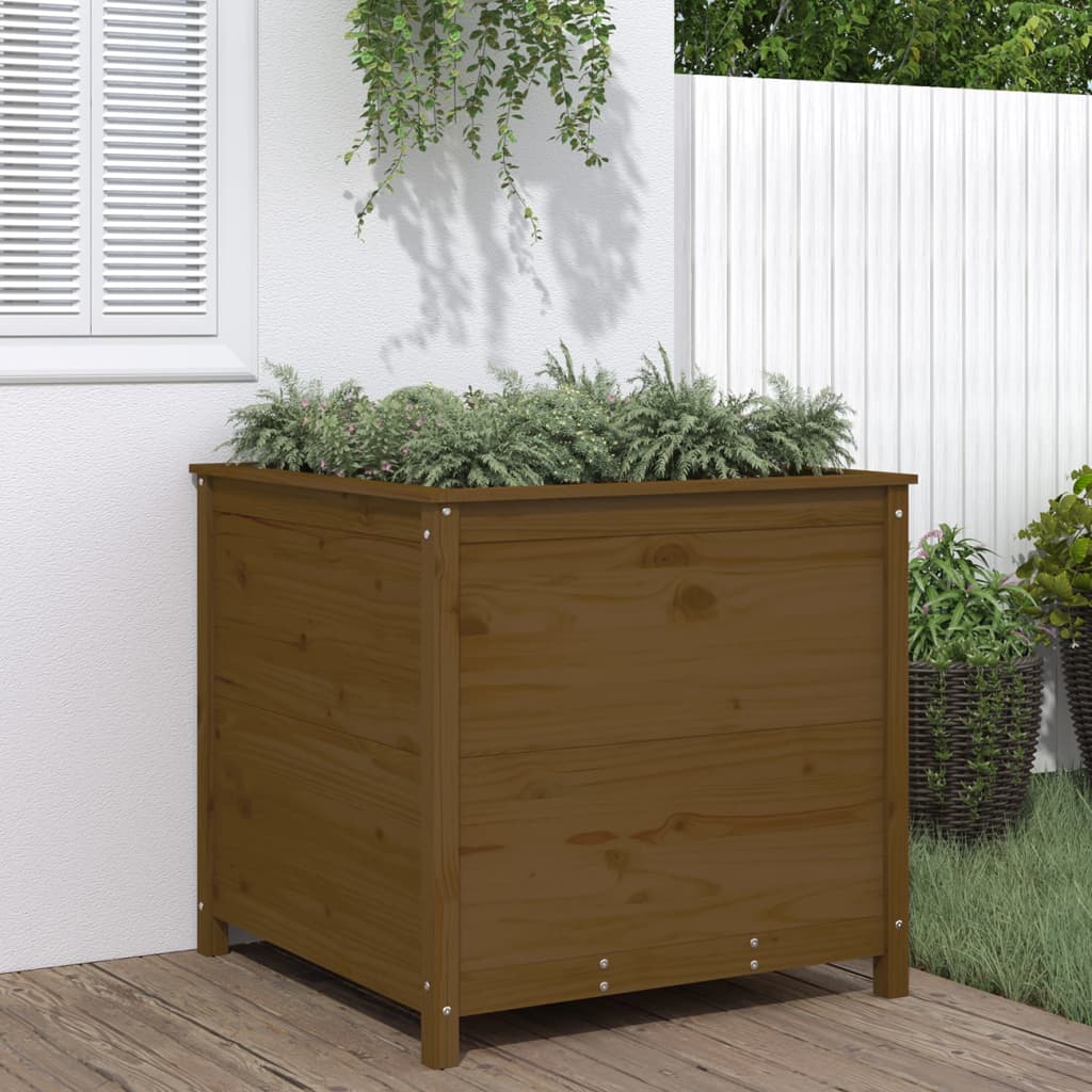 Vidaxx jardinière 82,5x82,5x78 cm bois de pin massif marron miel