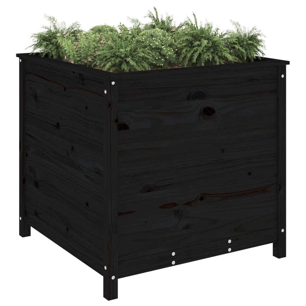 Vidaxx jardinière 82,5x82,5x78 cm bois de pin massif noir