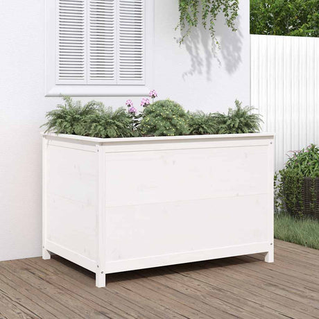 Vidaxx jardinière surélevée 119,5x82,5x78 cm bois de pin massif blanc