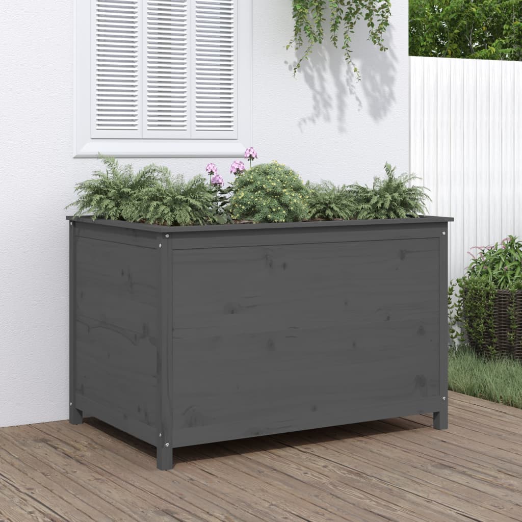 Vidaxx jardinière surélevée 119,5x82,5x78 cm bois de pin massif gris