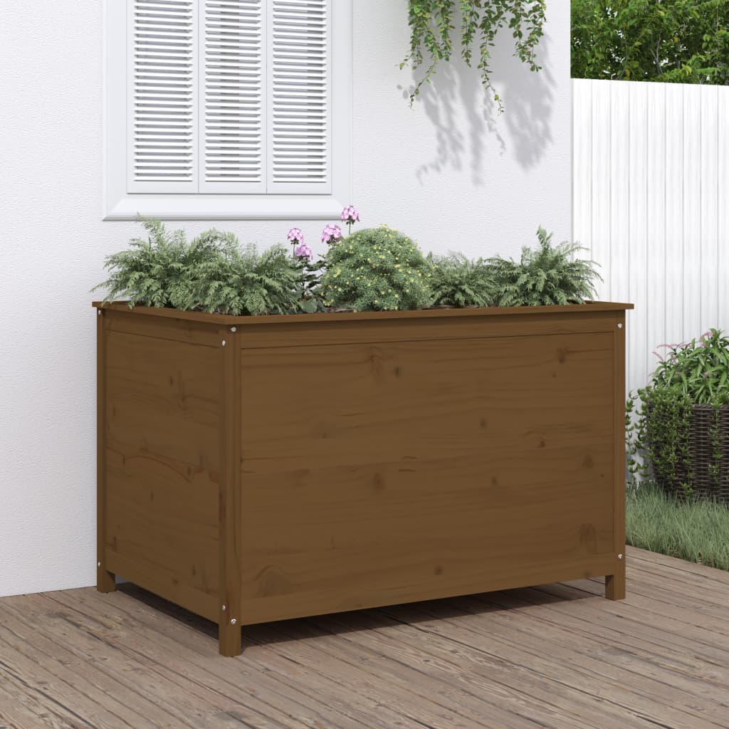 Vidaxl Planter zvedl 119,5x82,5x78 cm pevné borovice med hnědá