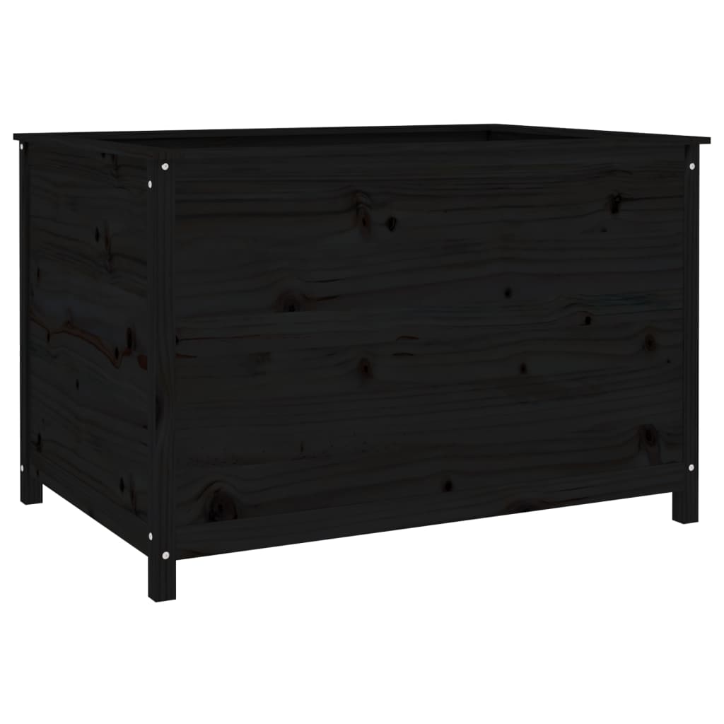 VidaXL Planter raised 119.5x82.5x78 cm Solid pine wood black