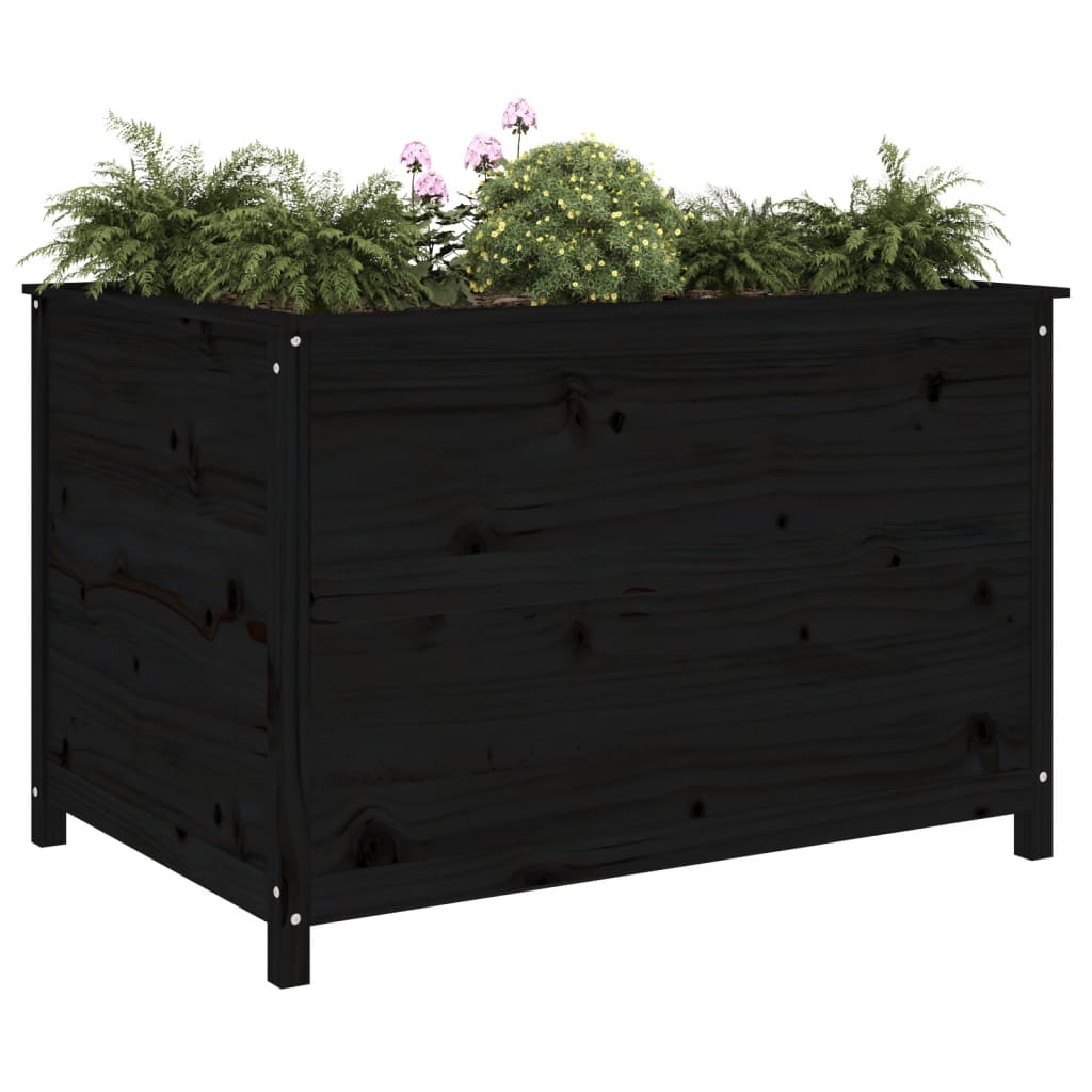 Vidaxx jardinière surélevée 119,5x82,5x78 cm bois de pin massif noir
