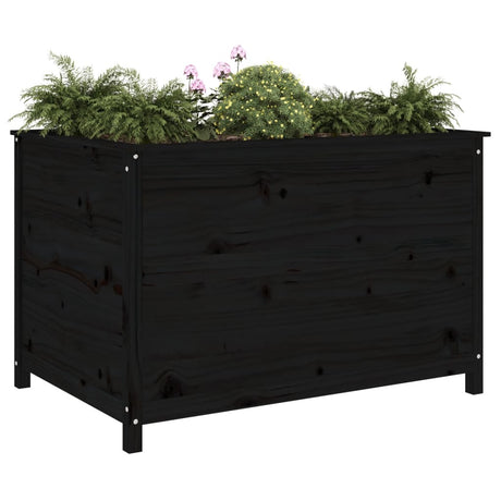 Vidaxx jardinière surélevée 119,5x82,5x78 cm bois de pin massif noir