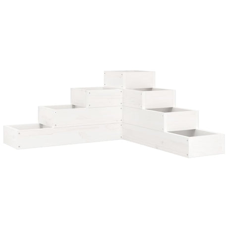 VidaXL Jardinière 4 couches 80,5x79x36 cm bois de pin massif blanc