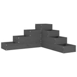 VidaXL Jardinière 4 couches 80,5x79x36 cm bois de pin massif gris